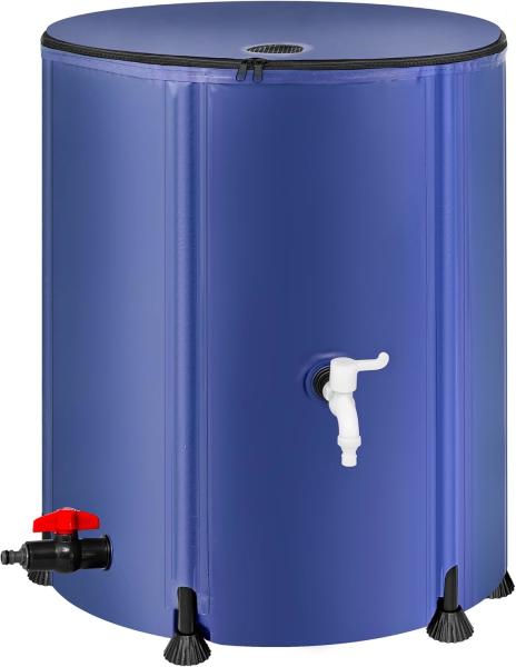 Collapsible Rain Barrel Water Storage Containers-53 Gallon Portable Rainwater Collect System Water Tank To Collect Rainwater From Gutter Downspout Water Catcher With Spigots,Filter＆Overflow Kits
