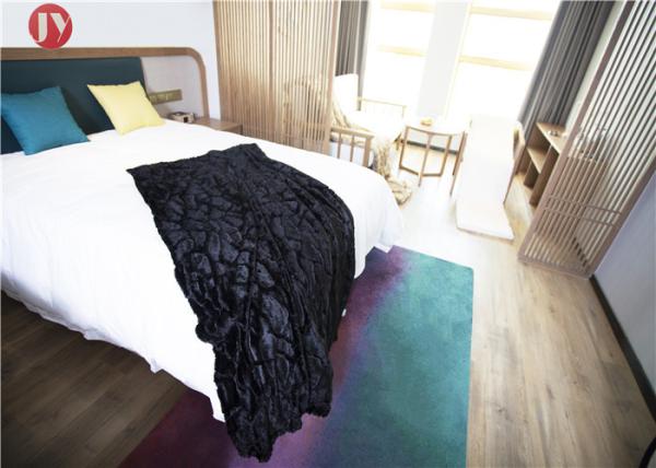 100% Polyester Silk Big Soft Blankets Plain Thick Black ,Faux Fur Blanket For Home