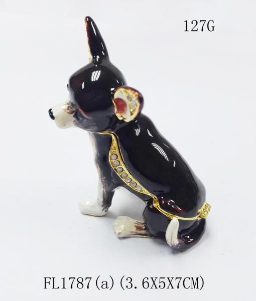 dog bejeweled trinket box dog alloy decorative crafts pewter ornament home decorative