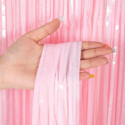 Father'S Day Neon Fringe Curtain Pink Fringe Backdrop Fluorescent