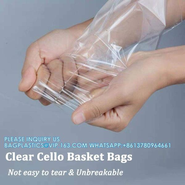 Large Cello/Cellophane Bags,30x 40 Inches Clear Basket Bags OPP Plastic Cellophane Wrap For Gift Baskets Packaging
