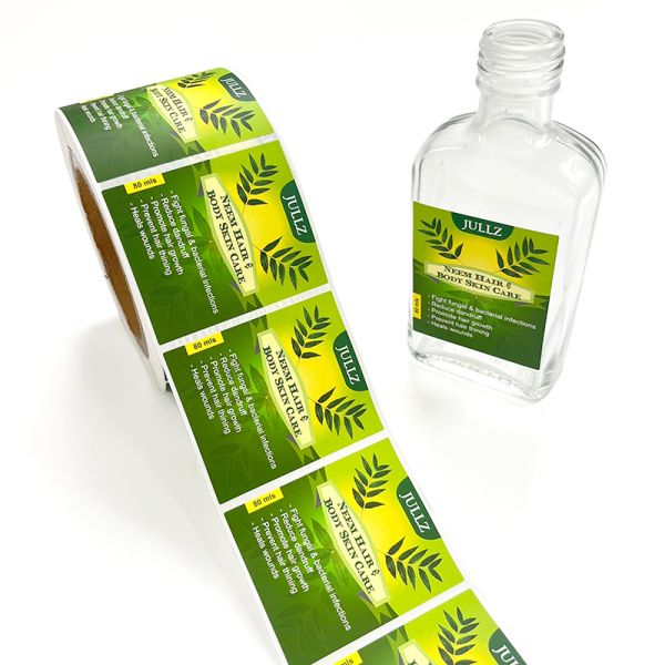 Waterproof Matte White Vinyl Bottle Sticker Logo Self Adhesive Body Skin Care Printing Clear Label Sticker Factory