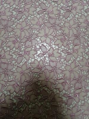 O laser floral cor-de-rosa cortou a tela bordada 125CM do laço para o vestuário das mulheres