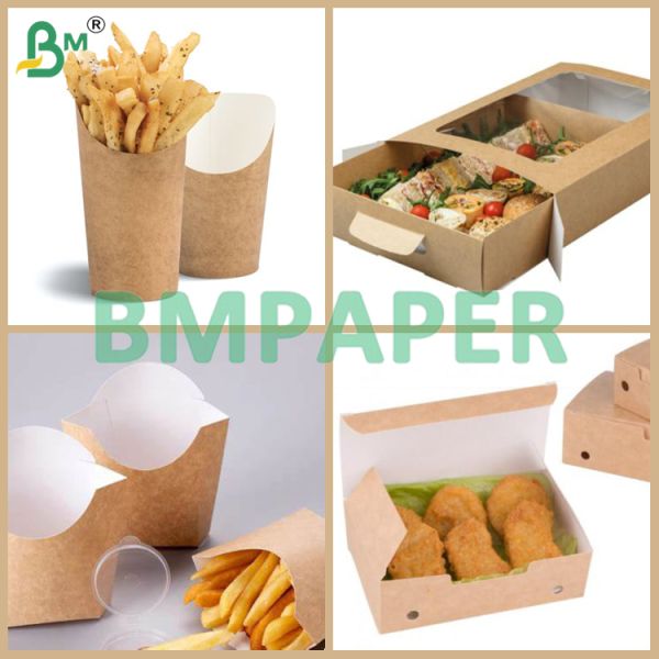 200-360gsm Food Grade Single Side Coated White Top Kraft Paper Low Temperature Resistant For Food Packaging