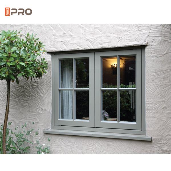 Windproof Aluminum Casement Windows UPVC PVC Triple Glazed Low - E Glass Tempered Awning Double Hung