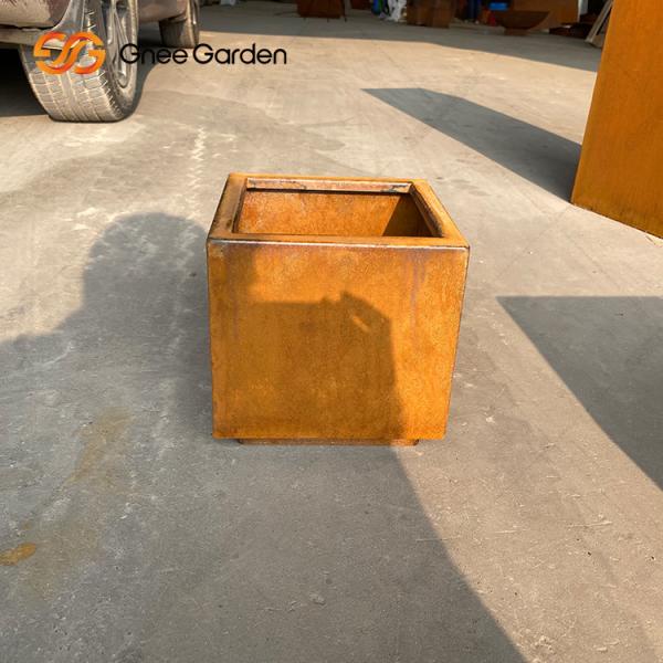 Garden Corten Steel Rustic Outdoor Metal Planters Large Square