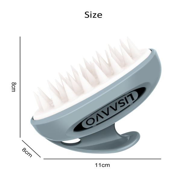 Gray Interchangeable Scalp Scrub Brush With 3 Hardness Levels