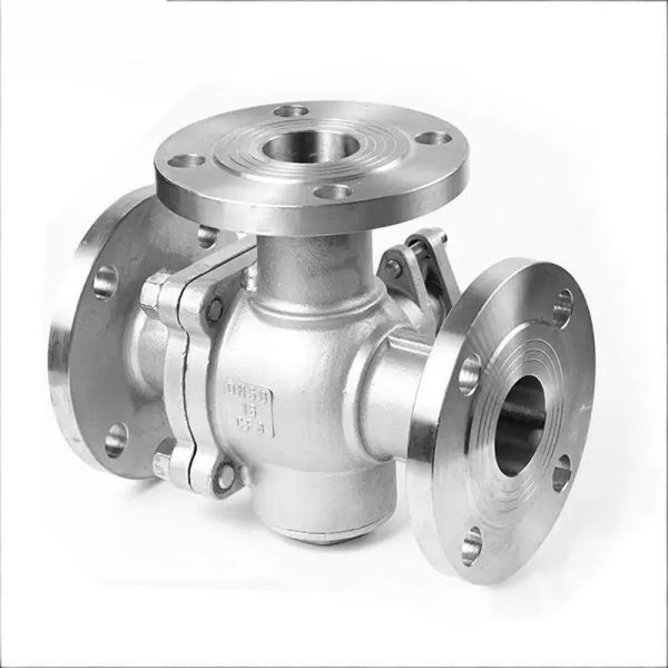 3 Way Flange Ball Valve Stainless Steel 304 316 L/T Port Manual Three Way Ball Valve for Water Oil Gas