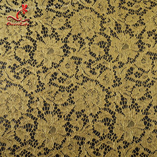 Африканское горячее золото вычуры продажи 2019 вышило ткани шнурка для причудливой одежды сари