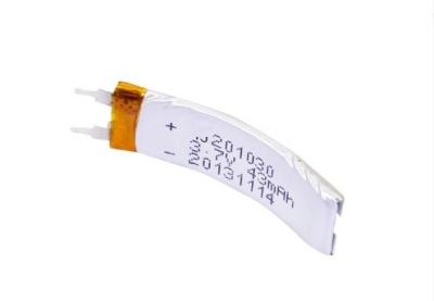 arco de dobra curvado 30mAh da bateria do polímero do lítio para o punho