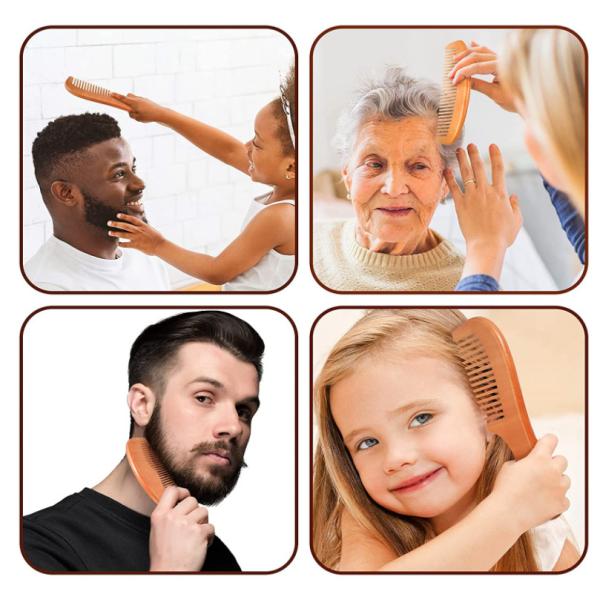 Natural Handmade Wooden Comb Anti Static Green Sandalwood  Comb