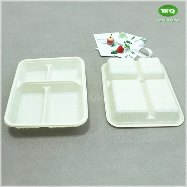 Disposable 4-Compartments Corn Starch Bioplasitc Meal Tray,Manufacturers Hot Selling Custom Takeaway Food Container