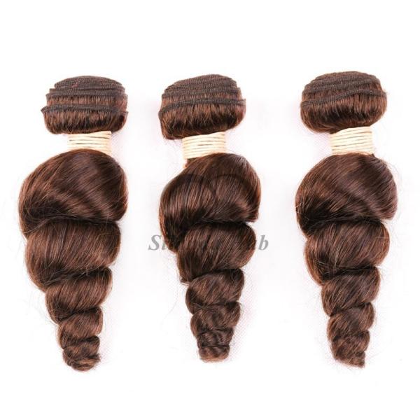 #4 Medium Brown Loose Wave Remy Human Hair Bundles Sew In Weave Bundles Brazilian Bundle Deals