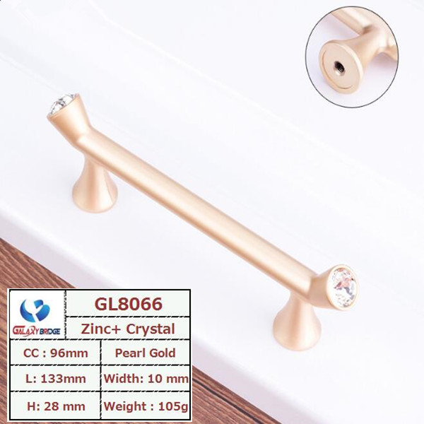 Gold diamond   Drawer Handles And Knobs 96mm Black Dresser Pulls acrylic kitchen cabinet handle