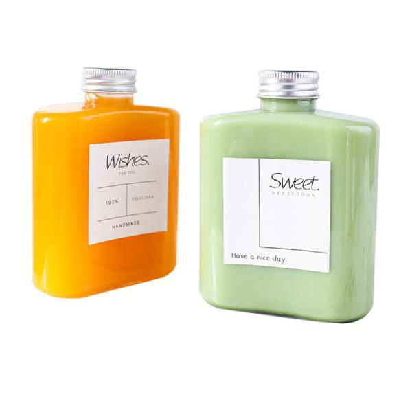 200ml 12 Oz Square Glass Beverage Bottle BPA Free For Outdoor Picnic Portable
