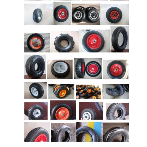 Rim Small Rubber Pneumatic Wheel plástico de acero 3.50-8 para el carro de jardín