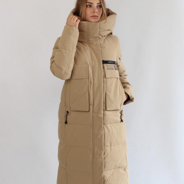 FODARLLOY European size long hooded winter warm velvet coat women's cotton-padded jacket