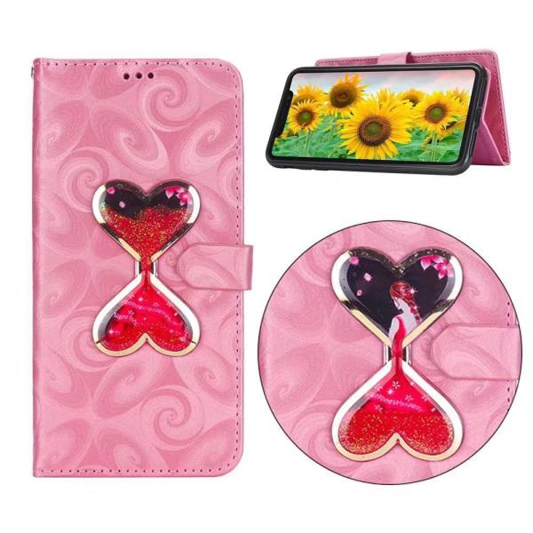 Iphone, Samsung flowing heart wallet leather case, Iphone Xs Max wallet leather case,Samsung wallet leather case