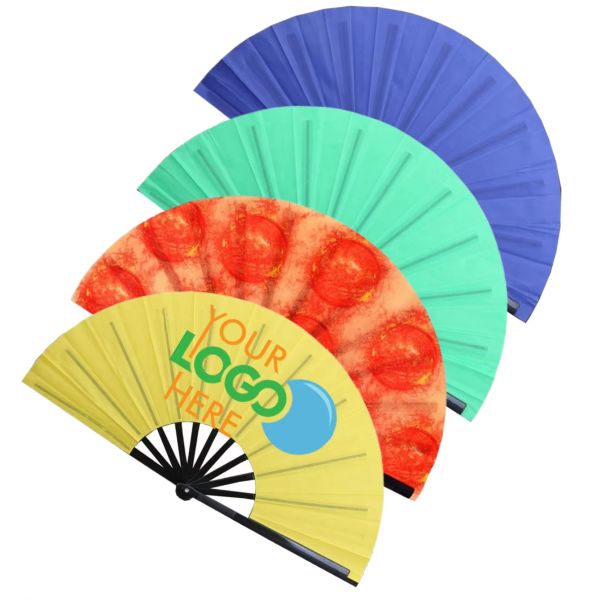 Factory Price Clack Fan Custom Uv Large Bamboo Folding Fans Rave Fan for Party