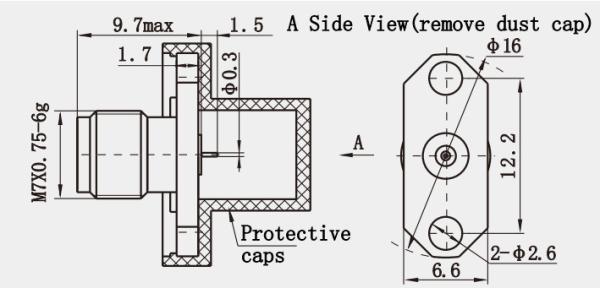 2.4mm Female Brass Gold Plated Flange Panel Connector for High Frequency RF MMW Coaxial