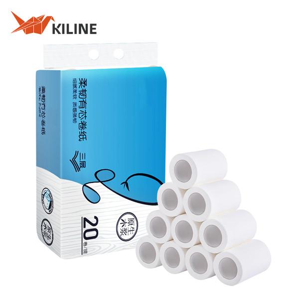 50gsm Soft White Bathroom Tissue Paper Rolls 101x115mm 20 Rolls Pack