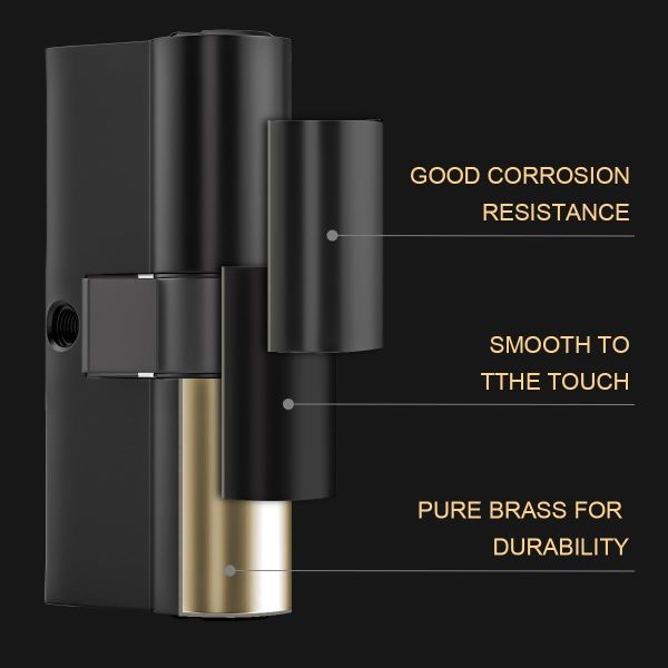 Black Euro Cylinder Lock Polish Chrome Plated Solid Brass Body with S Type Key BRASS DOOR CYLINDER