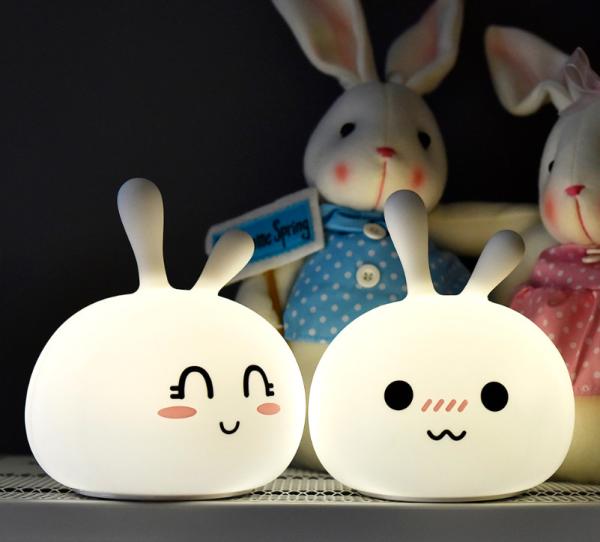 DC5V Bunny Rabbit Night Light ABS Silicone USB Style Pat Control
