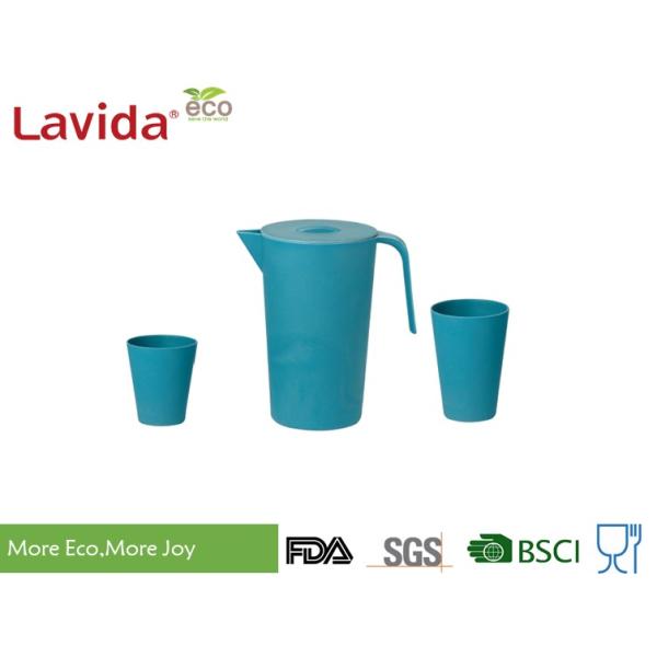 Blue And Gray Bamboo Fiber Dinnerware , Natural Plant Fibre Printed Bamboo Dinner Set