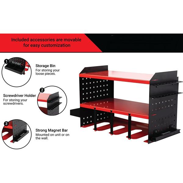 Пегборд беспроводная сверла батарея зарядная станция Полная полка электроинструмент организатор с магнитной стойкой хранилища