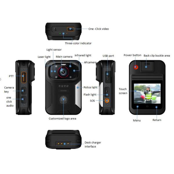 камера HD 1080P FDD LTE полиции правоохранительных органов 2500mAh 1300W