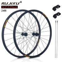 RUJIXU Mountain Bicycle 26/27.5/29inch Disc Brake WheelSet 24 Holes 6 Claw Hub Durable Aluminum Alloy Clincher/Tubular Tire