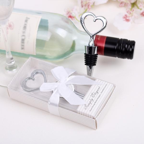 Wedding Gifts Heart Design Metal Bottle Stopper Favors