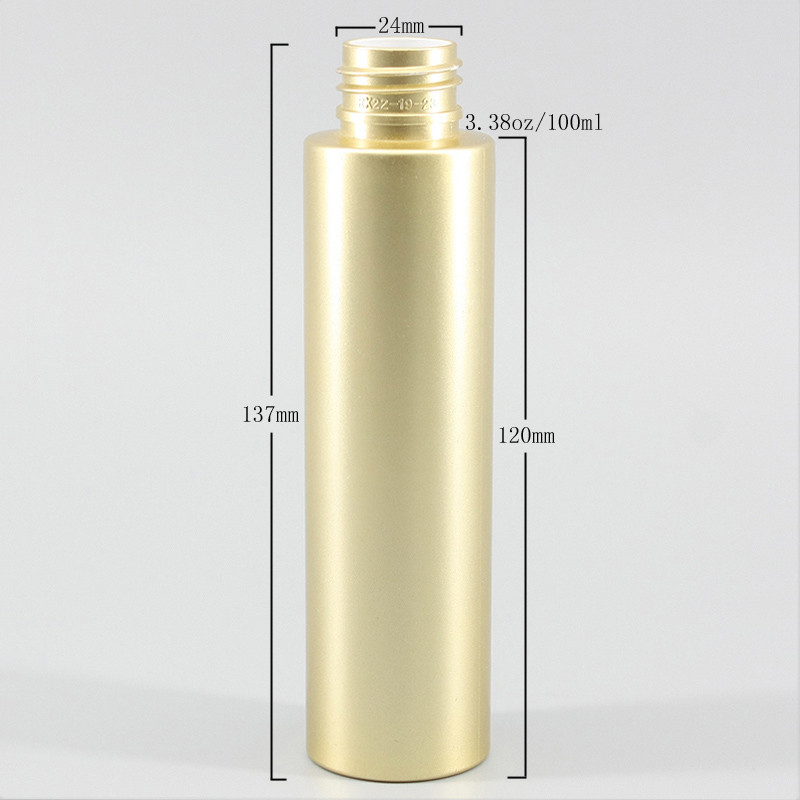 Бутылка ровного ЛЮБИМЦА 3.38oz золота цилиндра 24mm пластиковая