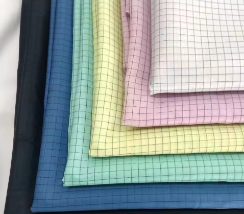 5mm Grid ESD Fabric, Polyester & Carbon Fiber Conductive Yarn, Anti-static Lint-free, with Cleanroom Coating