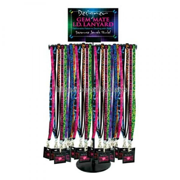 Countertop Fashion Retail Accessories Display Stand Metal Single Layer With Lanyard