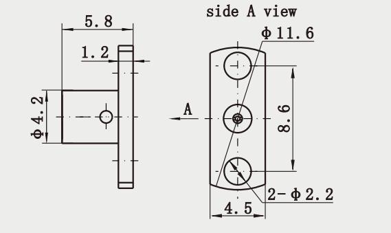 2 Holes Flange Mount SMP Male Push on Coaxial RF Connector