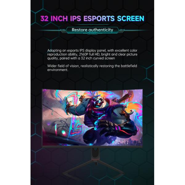 1500R Curve Rate 32 Inch Gaming Monitor 3440x1440 With RGB Lighting Height Adjustable