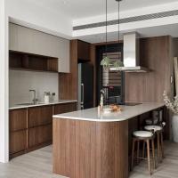 Luxe modulaire en bois massif grille plaque murale meuble de cuisine portable intelligent armoire supérieure