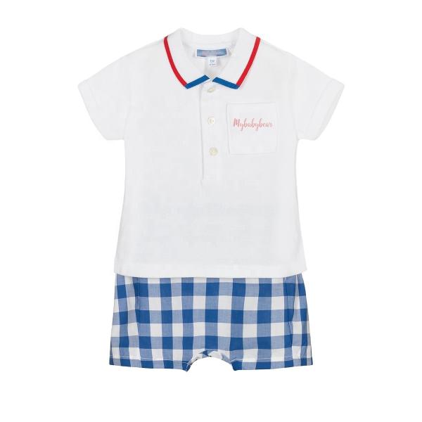 2023 Summer Short sleeve Polo neck short pants Toddler Baby Clothing Sets