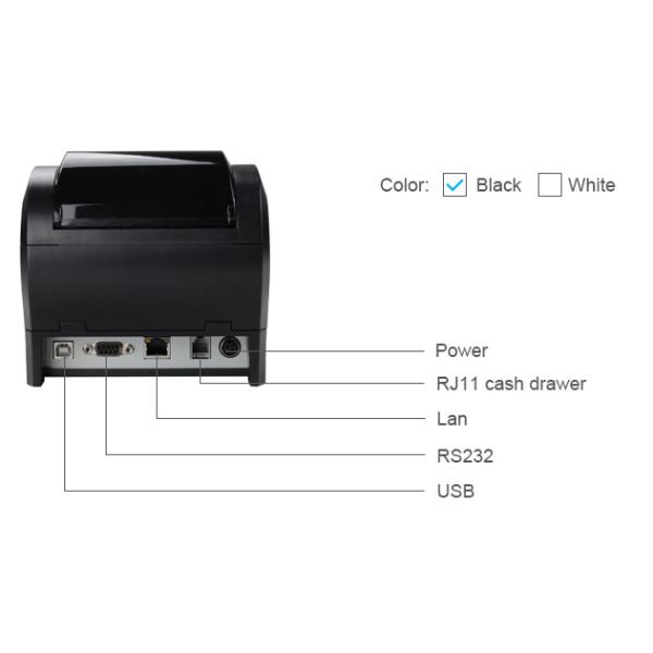 80MM 576dots/line POS Receipt Printer 260mm/sWith Lan Usb Serial Port Wifi