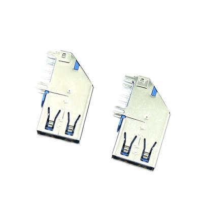 Conector micro USB tipo A 3.0 DIP SMT fêmea LCP azul HF STD