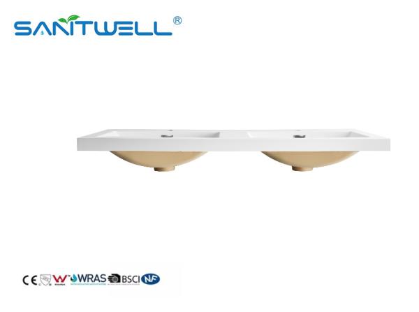 Special Design SW6033-1205 Double Hand Washing Hans Stone Basins Easy Clean Solid Surface Cabinet Sinks