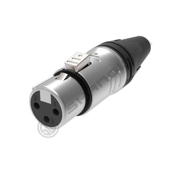 オーディオビデオ機器 10A 定格 XLR オス コネクタ、防水銀メッキコンタクト、DMX スレッドカップリングシェル付き