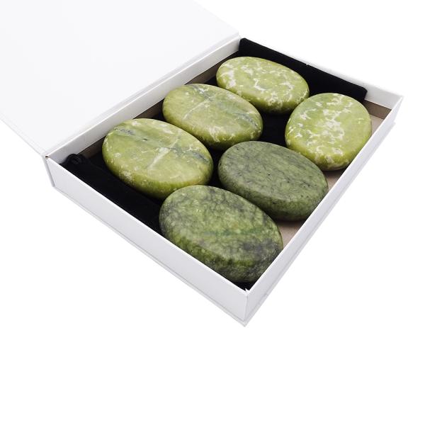 Natural Xiuyan Jade Healing Hot Stones Set for Professional Massage and Spa Relaxation