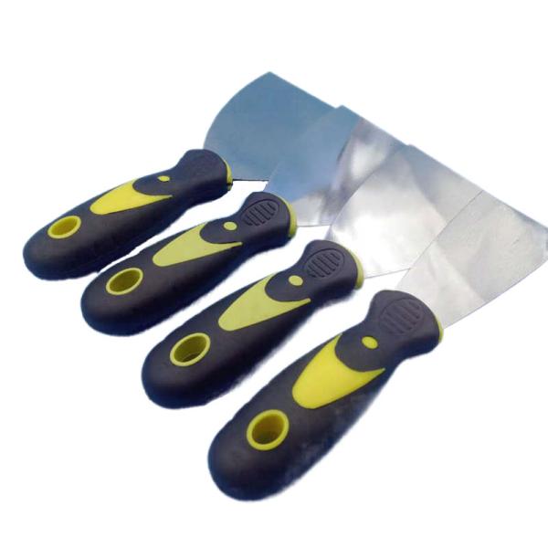Two-color Handle Putty Knife 1 Inch 2 Inch 3 Inch 4 Inch 5inch 6inch Rubber Handle Putty Knife Stainless Steel Cleaning Blade