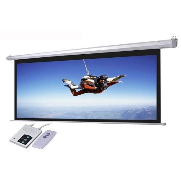 HD Flexible White Motorised Projection Screens With Fiberglass Matte Material