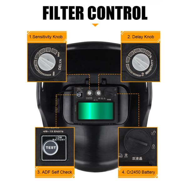Large Vewing Screen Auto Darkening Safety Electronic Welding Hood Helmet Protective Hood Welder Auto Darkening Welding Helmets