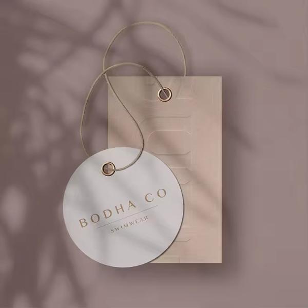 Gold Foil Anti Counterfeit Clothing Hang Tags Custom Embossed  Wood Velvet Leather