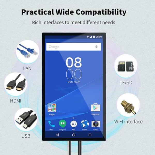 19 Inch Wall Mounted Digital Signage with 400 Cd/m2 Luminance and Octa Core A83 Processor for Digital Advertising