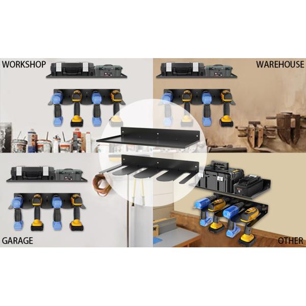 Estante de herramientas de perforación eléctrica Tipo de plástico de 4 capas Organizador de herramientas eléctricas Montaje de pared